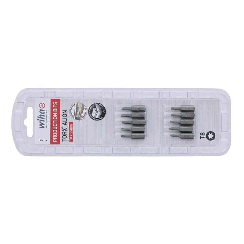 Wiha Torx Align Insert Bit T8 x 25mm Pack of 10 Bits - Mississauga Hardware Centre IncWiha ToolsWIHA-71538