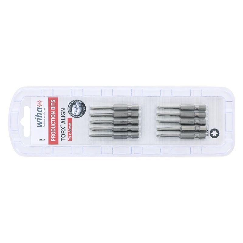 Wiha Torx Align Power Bit T9 x 50mm Pack of 10 Bits - Mississauga Hardware Centre IncWiha ToolsWIHA-74721
