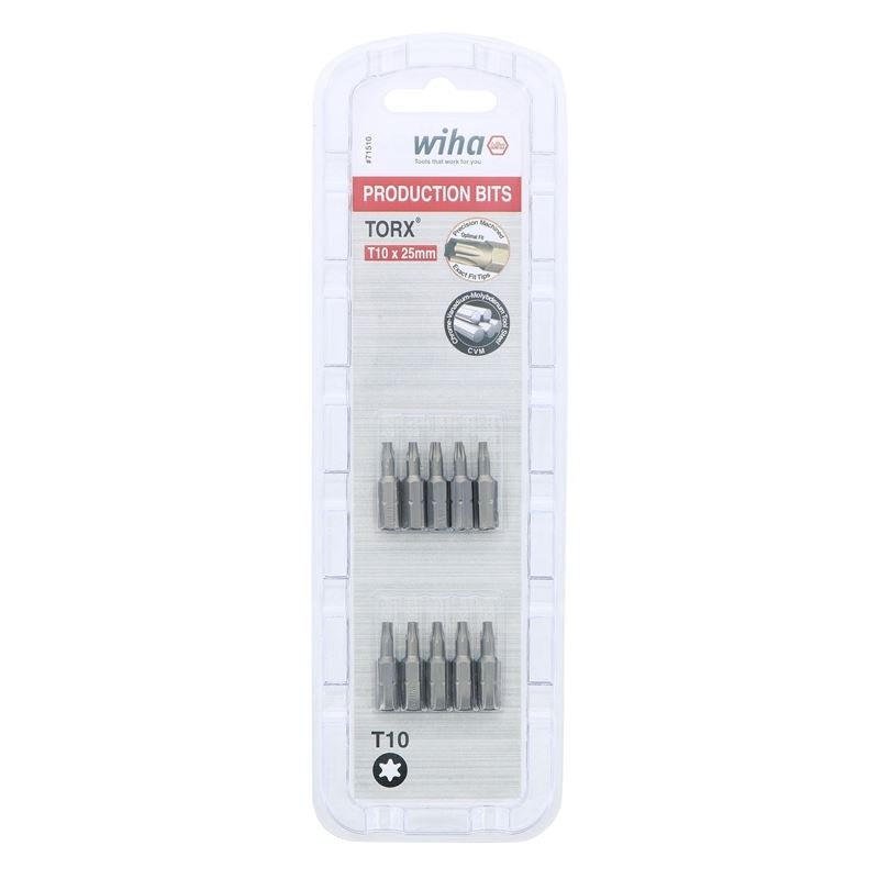 Wiha Torx Insert Bit T10 x 25mm Pack of 10 Bits - Mississauga Hardware Centre IncWiha ToolsWIHA-71510