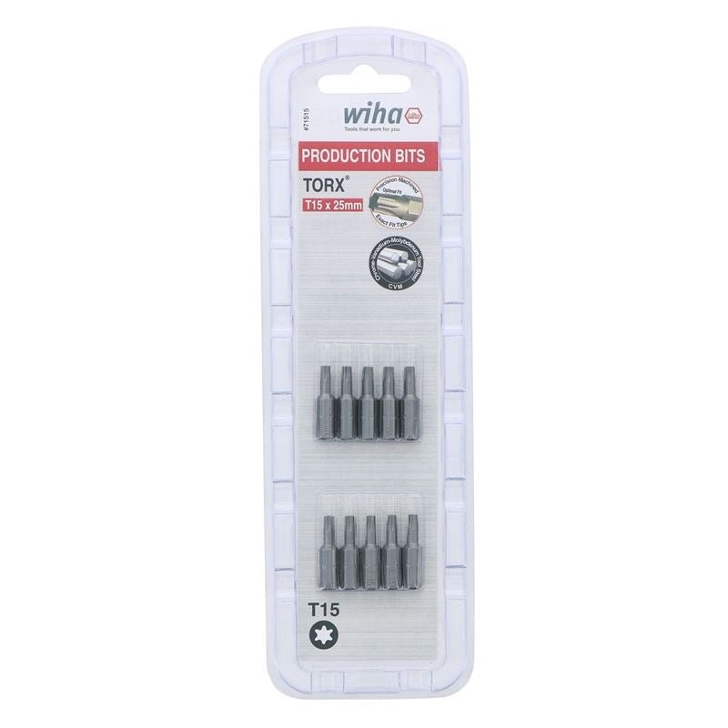 Wiha Torx Insert Bit T15 x 25mm Pack of 10 Bits - Mississauga Hardware Centre IncWiha ToolsWIHA-71515