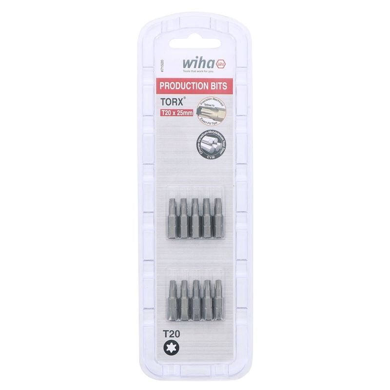 Wiha Torx Insert Bit T20 x 25mm Pack of 10 Bits - Mississauga Hardware Centre IncWiha ToolsWIHA-71520