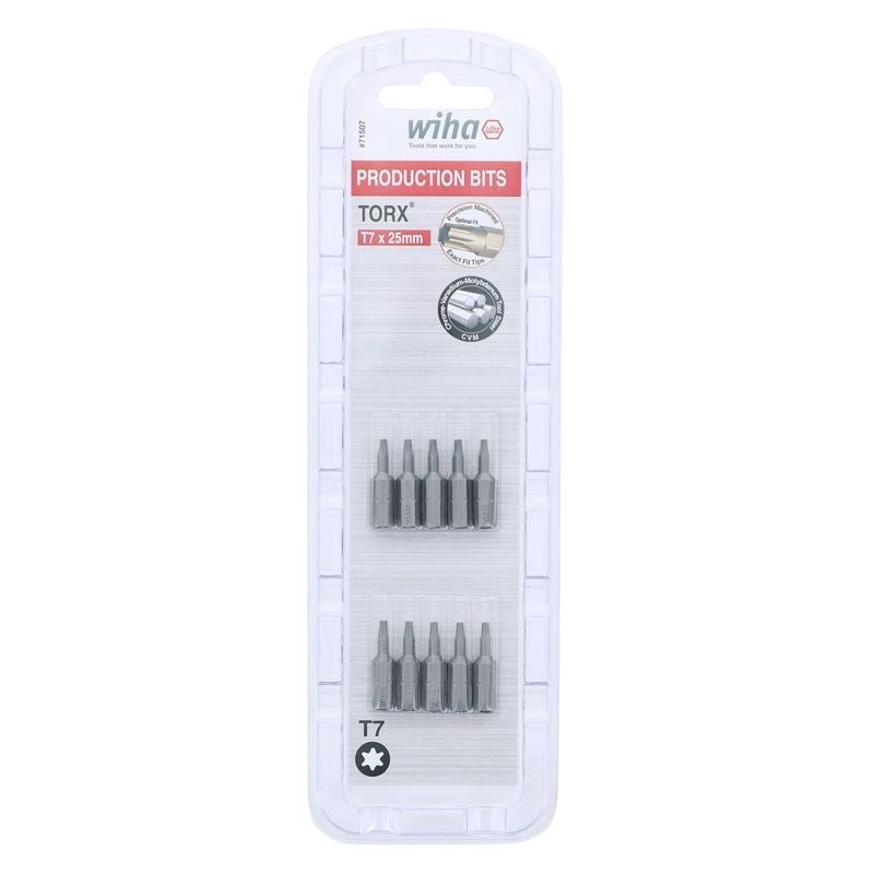 Wiha Torx Insert Bit T7 x 25mm Pack of 10 Bits - Mississauga Hardware Centre IncWiha ToolsWIHA-71507